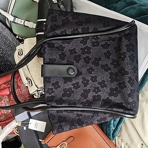New black floral tote
